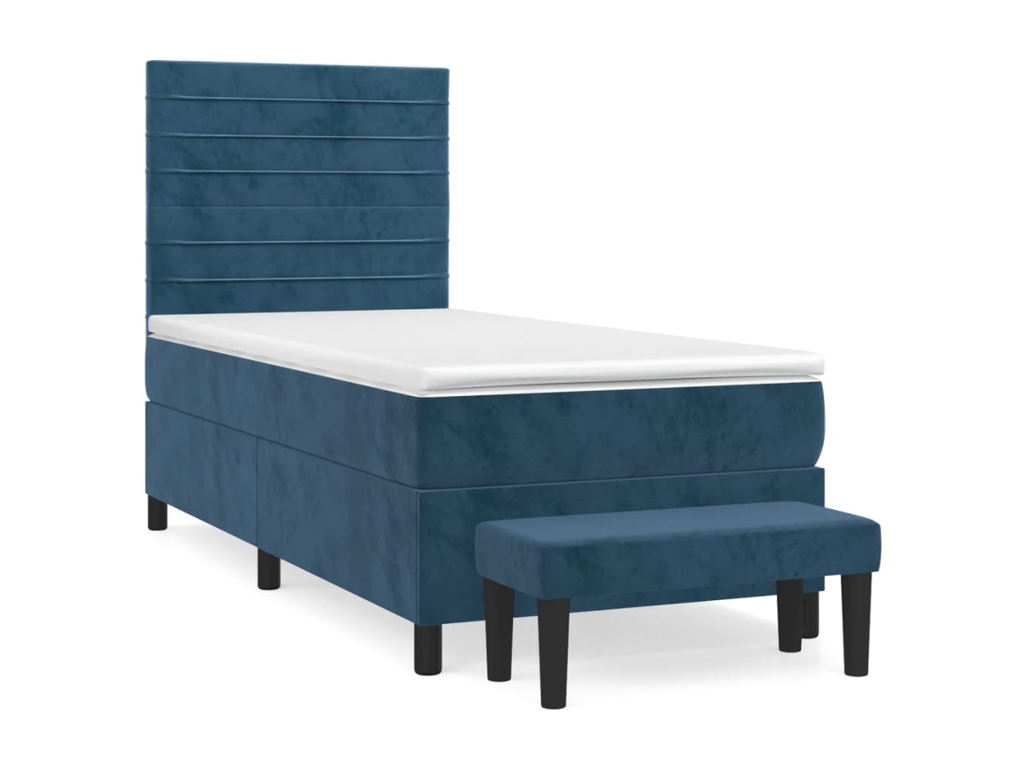 Box Spring Bed, Box Spring Beds Vidaxl Azul Veludo (100 X 200 Cm)