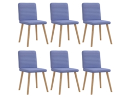 Vidaxl Cadeiras De Jantar 6 Pcs Jeans Tecido Azul
