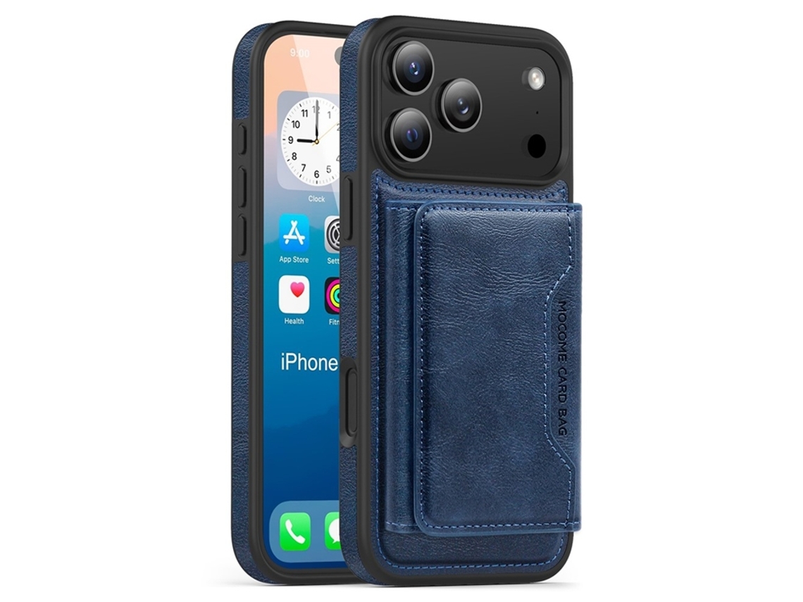 Capa Para Iphone 17 Pro Max Magsafe Com Porta-cartões - Azul