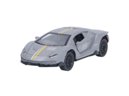 Primerox carro Modelo de Liga 1:32 com Luz e Som Puxar para Trás Metal para Meninos Acima de 3 Anos Cinza