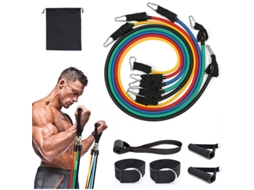 Conjunto de Faixas Elásticas de Resistência AQUAFORGE com 5 Peças para Treino de Força e Academia