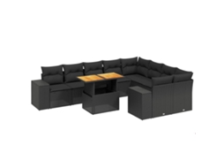 Garden Sofa Set, Garden Sofa Sets Vidaxl Preto Rattan / Vime (n/a)