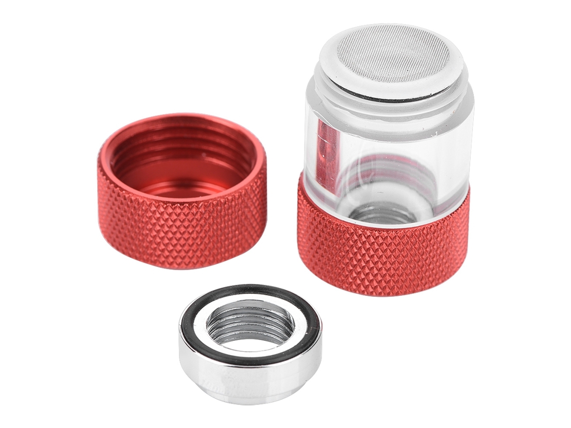 Filtro De Refrigeração Por Água G1/4 Com Rosca Interna Dupla, Tubo Rígido, Cilindro De Metal Vermelho