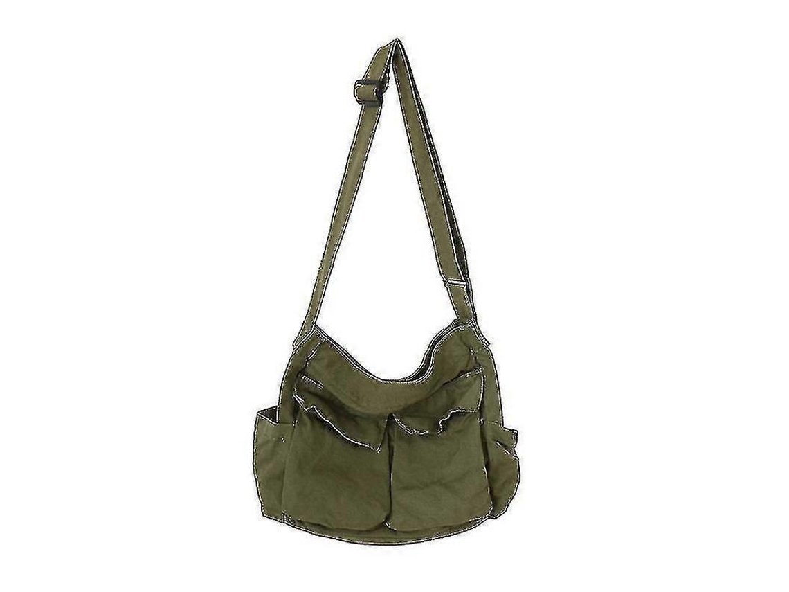 Bolsa De Lona Tipo Carteiro, Grande, Transversal, Com Vários Bolsos, Bolsa De Ombro Tipo Tote De Lona Para Mulheres E Homens, Alta Qualidade