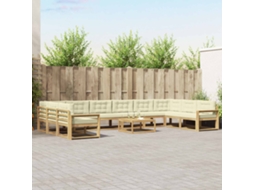 Vidaxl Conjunto De Sofás Para Exterior 11 Unid. Branco E Creme