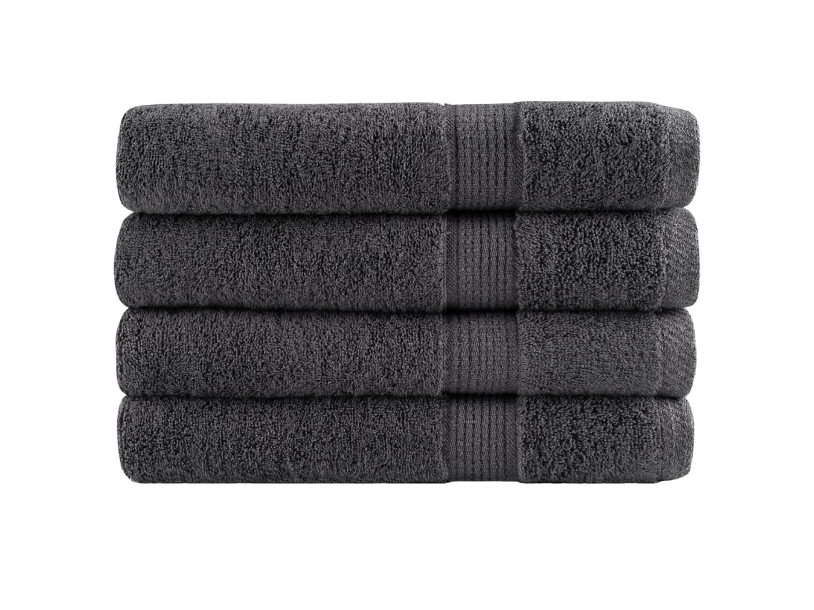 Vidaxl Toalhas Premium Solund 4 Pcs 100x200 Cm 600 Gsm Antracite