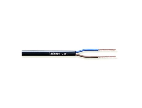 Cabo De Alimentação 2 Fios De 0,75mm2 Em Bobina De 100m Preto Tasker