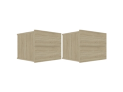 Vidaxl Mesas De Cabeceira 2 Pcs Derivados Madeira Carvalho Sonoma