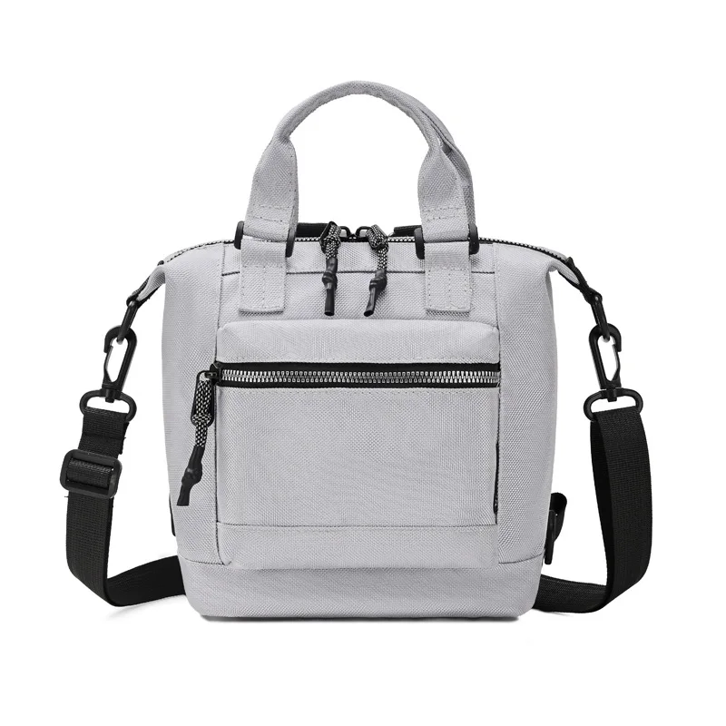 Mochila Feminina Casual Multifuncional Em Nylon (cinza Claro), Compacta E Portátil.