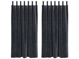 Maison Exclusive - Cortinas Opacas 2 Unid. Cinzento-escuro 140 X 175 Cm Veludo