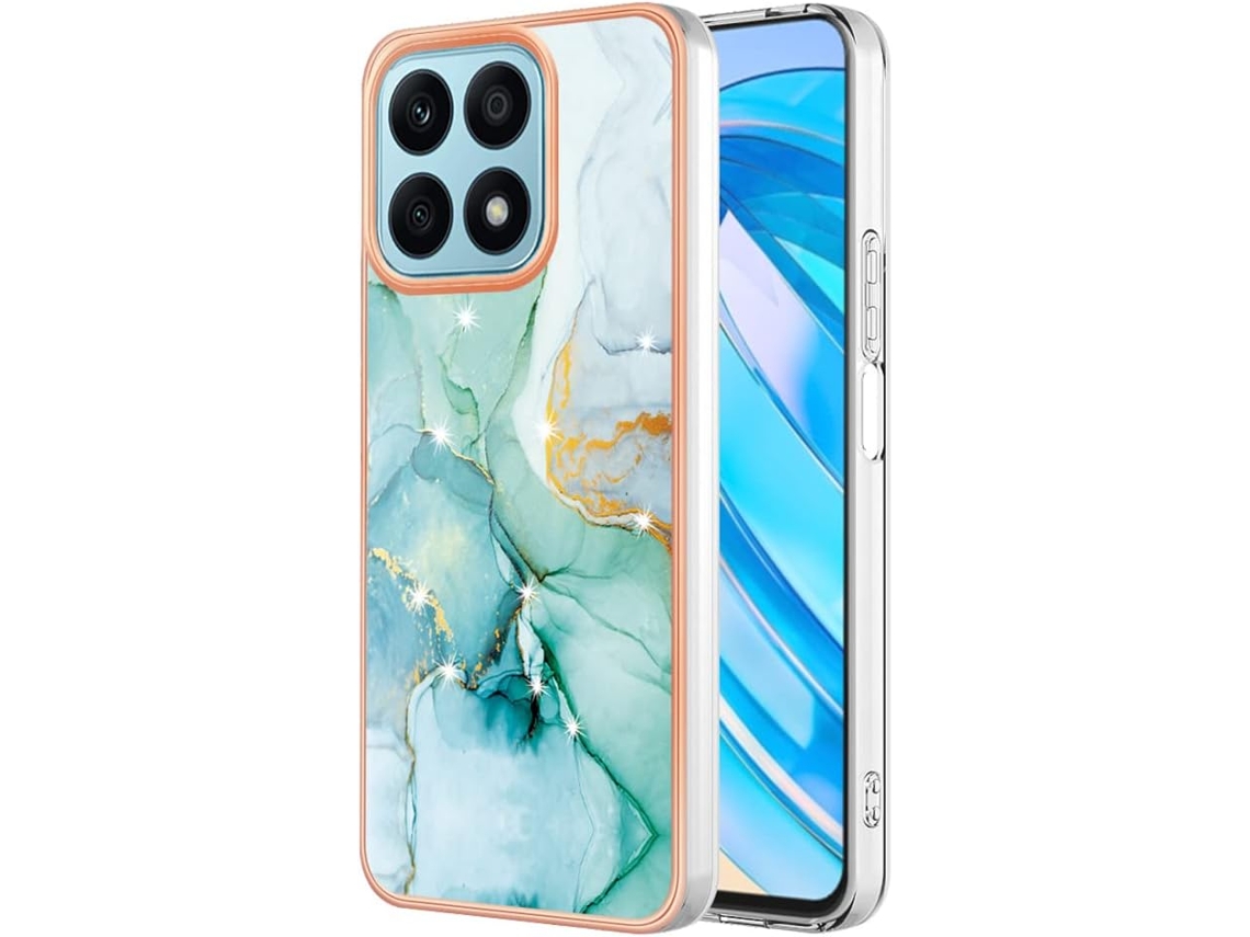Capa Padrão Mármore Brilhante para Honor, Huawei Honor X8A HONGWE. Multicor