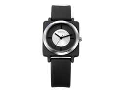 Rebirth Relógio de Pulso de Silicone com Movimento de Quartzo Estilo Moderno Preto