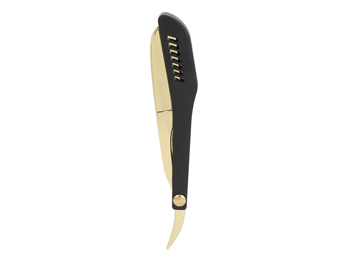 Aparador de barba manual dobrável vintage para homens, dourado.