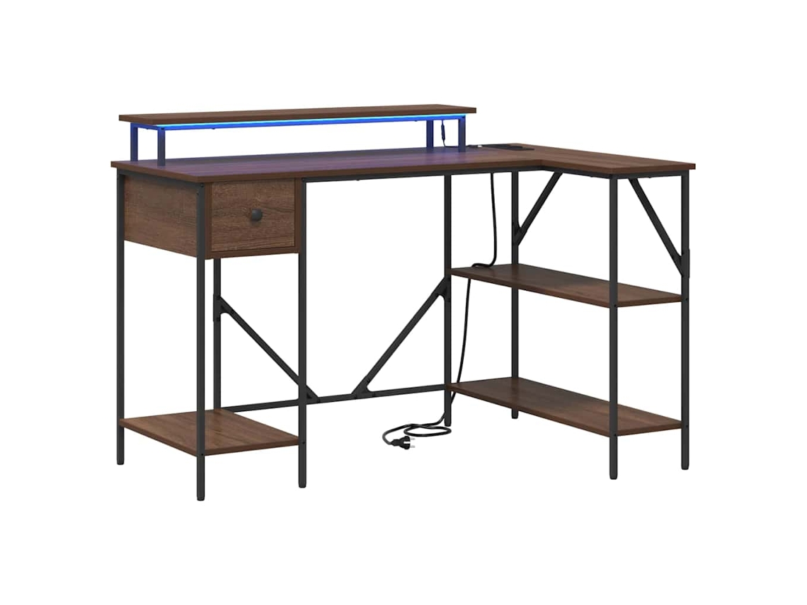 Mesa de Carvalho Marrom com Madeira Processada 120x79x86,5 cm MAISON EXCLUSIVE