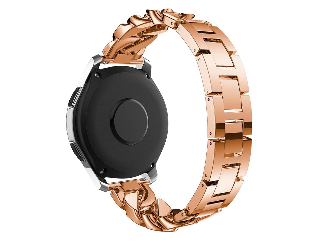 Bracelete de Aço Inoxidável 22Mm Carreira Única com Diamante para Garmin Vivoactive 4/Venu 2 Ouro Rosa