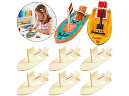 2026 kit de Bricolaje para Pintar Y Decorar Una Balsa de Vela de Madera Con Remo Elástico para Niños.