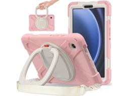 Capa Para Samsung Tab A9 8.7 Com Suporte Giratório De Silicone E Proteção Contra Quedas ) Rosa Sakura Sfushos (sm X110/x115 (2023)