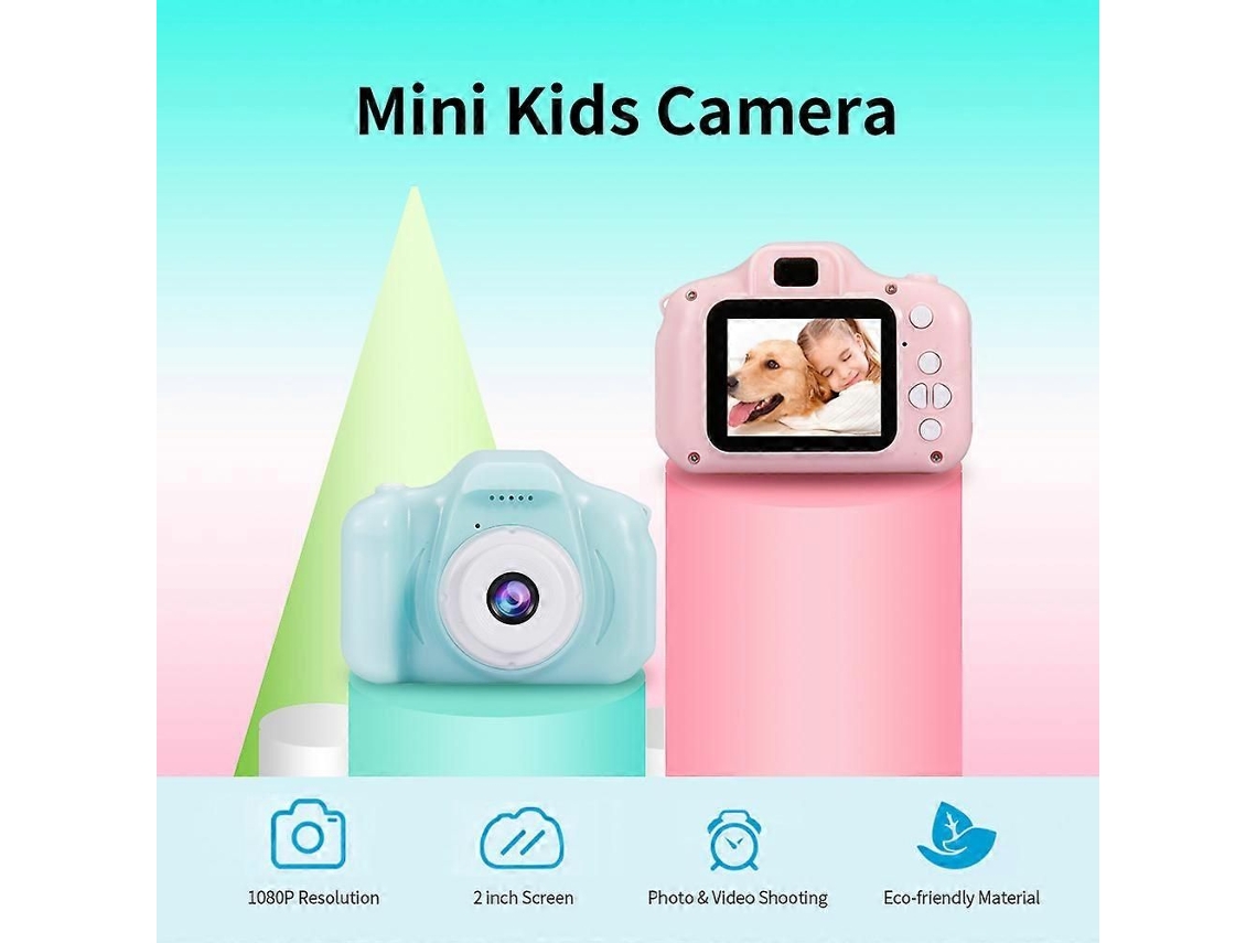 Mini Câmera Infantil X2 com Tela Colorida Hd de 2 Polegadas, Recarregável e com Cartão de Memória de 32gb TAISHENGDA (verde)
