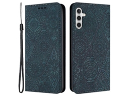 Capa Magnética Com Suporte De Couro Impresso Compatível Com Samsung Galaxy A25 5g (global) (161,0 X 76,5 X 8,3 Mm)