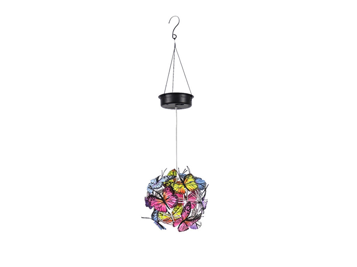2026 luz Decorativa Solar para Jardim, Pendente Criativo de Ferro com Bola Borboleta, Iluminação de Paisagem Ao Ar Livre