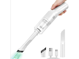 Aspirador de pó portátil Yizhood Mini para carro, aspirador de pó portátil sem fio de 6000Pa, branco