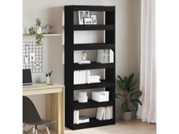 Vidaxl Gabinete De Livros 6 Níveis 80 X 30 X 198 Cm Carvalho Preto