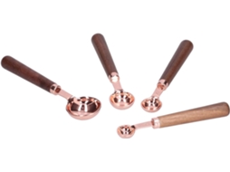 Conjunto Akozon De 4 Colheres E Xícaras Medidoras Em Ouro Rosa Utensílios Cozinha Essenciais Aço Inoxidável Com Cabos