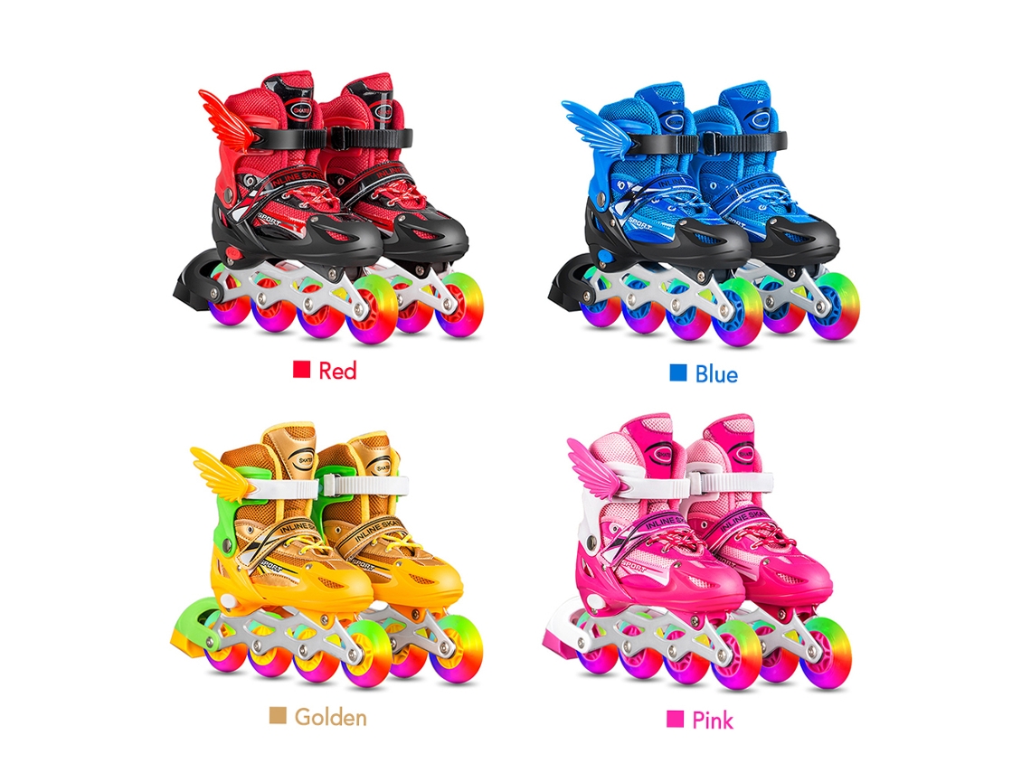Patins de Linha Ajustáveis com Rodas Luminosas | S/MARCA