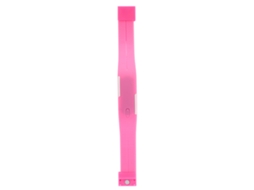 Relógio Digital Led para Crianças Pulseira Plástica Retangular Rosa