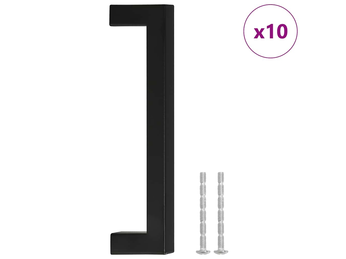 Cabinet Handle, Cabinet Handles Vidaxl Preto Aço Inoxidável (128 Mm)