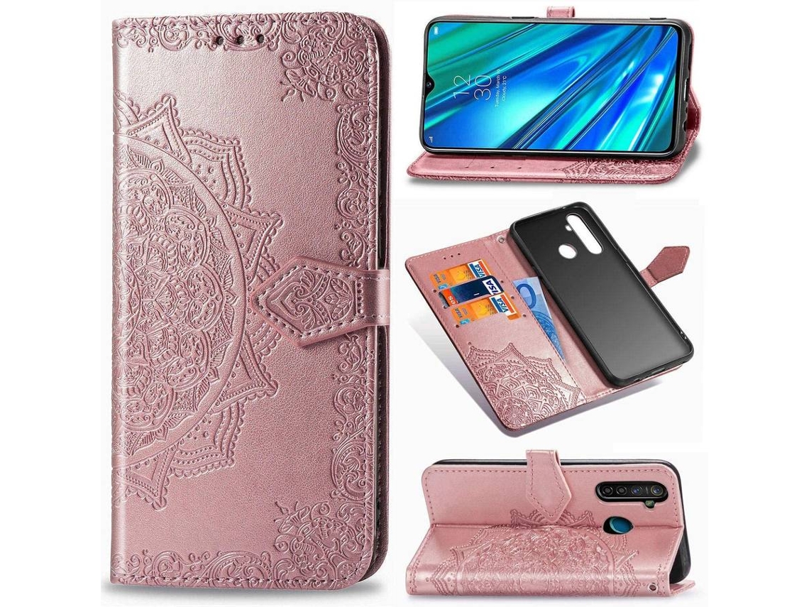 Capa Realme 5 Pro HONGWE. Livro Rosa