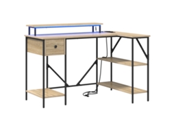 Conjunto 1 Mesa Moderna Vidaxl Castanho Derivados De Madeira (120 X 79 X 86,5 Cm)