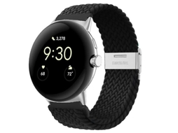 Bracelete de Smartwatch para Google Pixel Watch Metal Buckle Nylon Watch Band Preto VENISYMLIS