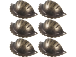 Ultechnovo Conjunto De 6-puxadores Armário Em Latão Antigo, Formato Semicircular, Espaçamento Entre Furos De 6, 5cm