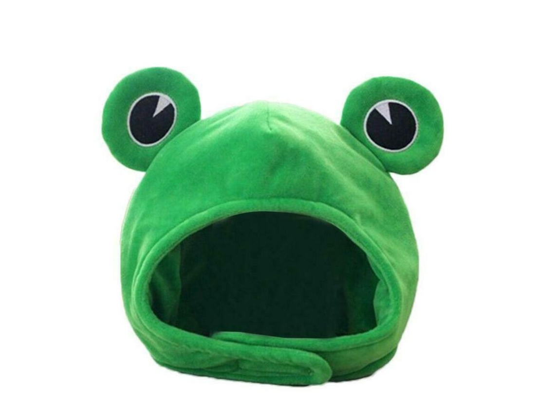 Chapéu de pelúcia adorável e divertido em formato de sapo, perfeito para festas e fantasias em 2026.