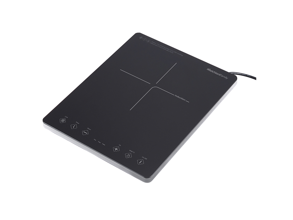 Placa De Indução Portátil MELCHIONI Oblivion 1, 1 Fogo, 2000 W, Tela Tátil, Timer 3h, Trava Infantil, Vidro Preto