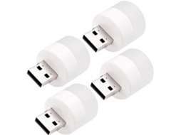 Conjunto De 4 Luminárias Noturnas Led Usb, Mini Redondas Portáteis,
