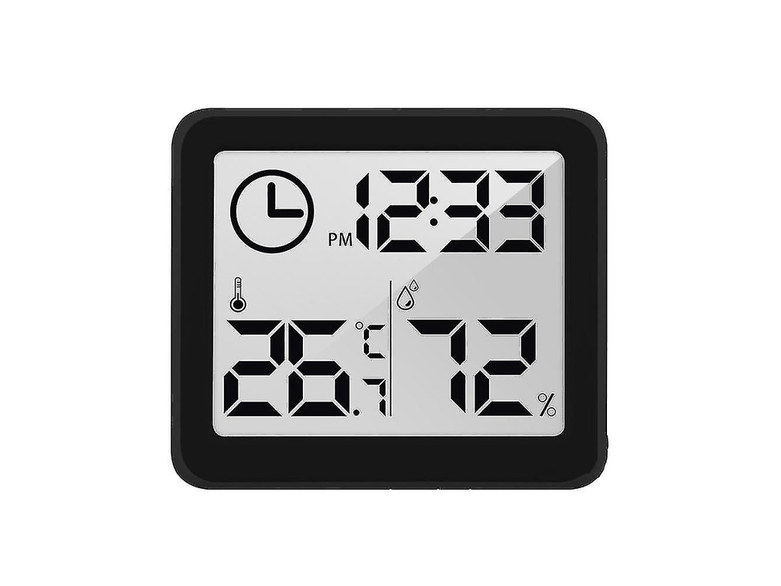 Termômetro E Higrômetro Digital Automático Com Relógio E Monitor De Temperatura E Umidade