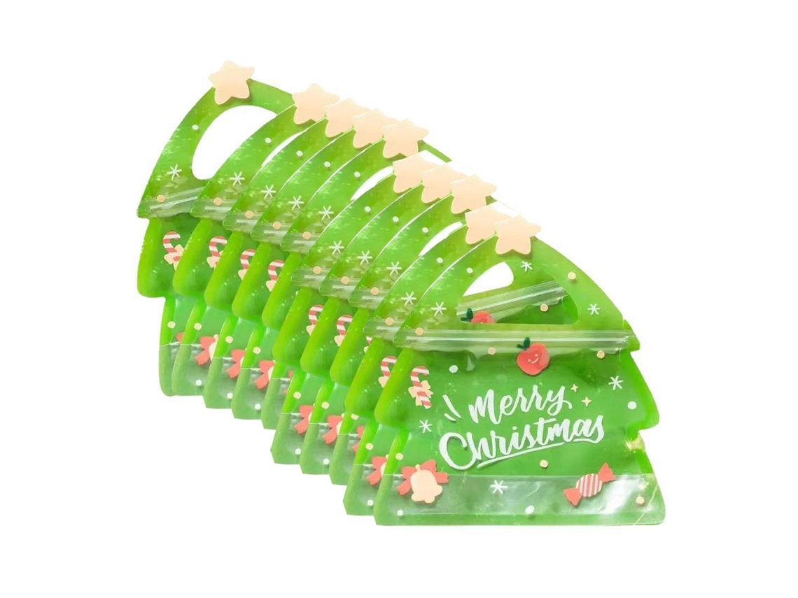 Conjunto De 10 Sacolas Plásticas Para Doces De Natal, Com Fecho De Fecho De Correr., Características