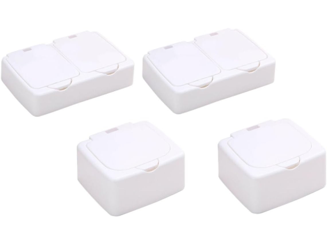Nuobesty De 4 Caixas Organizadoras De Mesa Em Pp Branco Com Fecho De Encaixe
