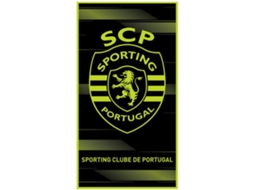 Toalha De Praia Microfibra Licenciada Sporting Clube De Portugal Scp Preta Riscas