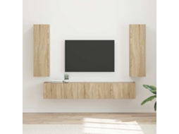 Vidaxl Conjunto De Móvel De Tv Montado Na Parede 3 Pcs Carvalho Sonoma