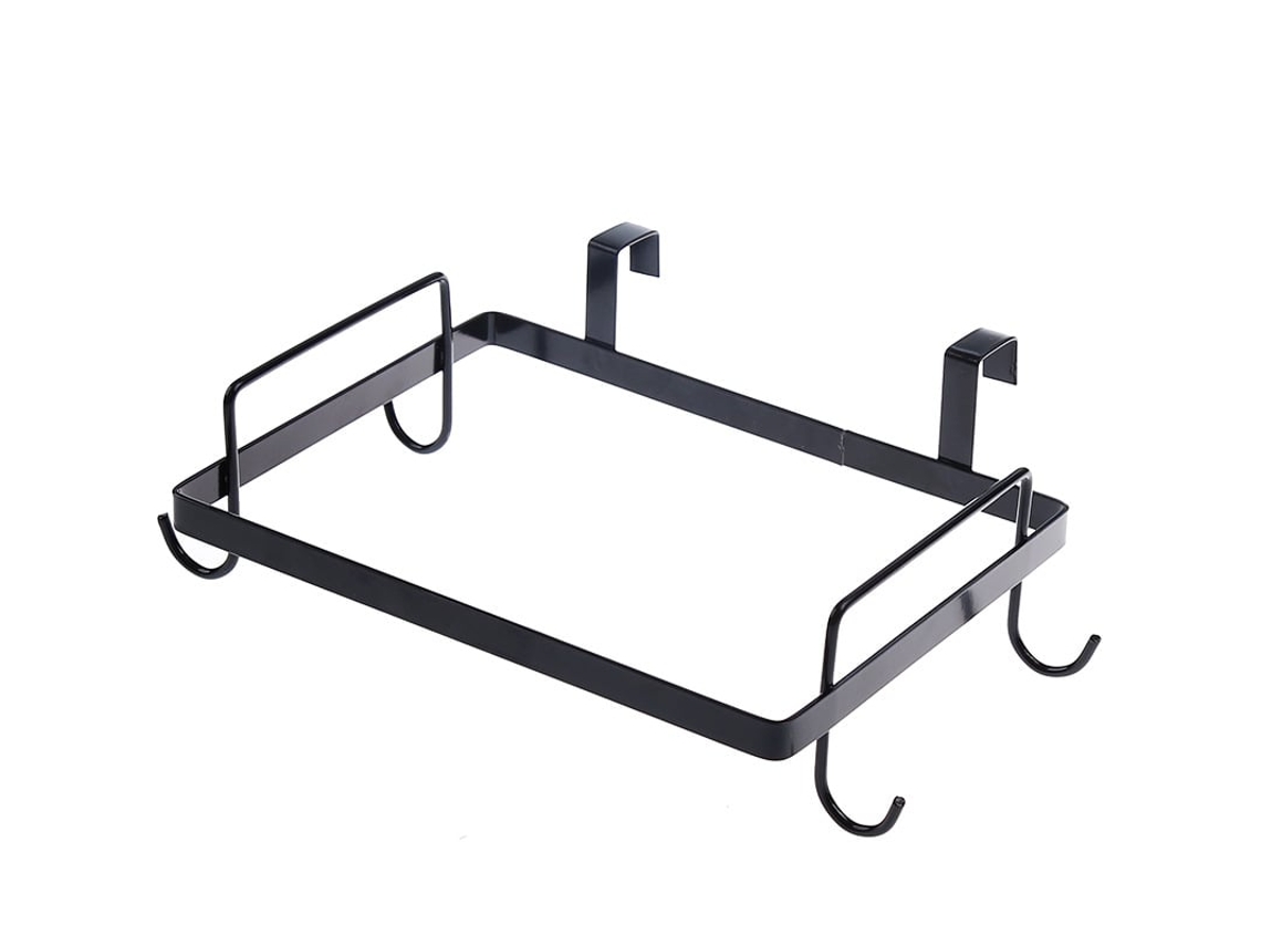 Suporte de Metal para Lixeira Porta, Preto, Organizador para Armário, Suporte para Pendurar na Porta do Armário BRILVIBERA