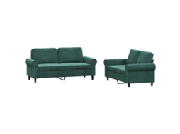 Sofa Set, Sofa Sets Vidaxl Verde Veludo (n/a)