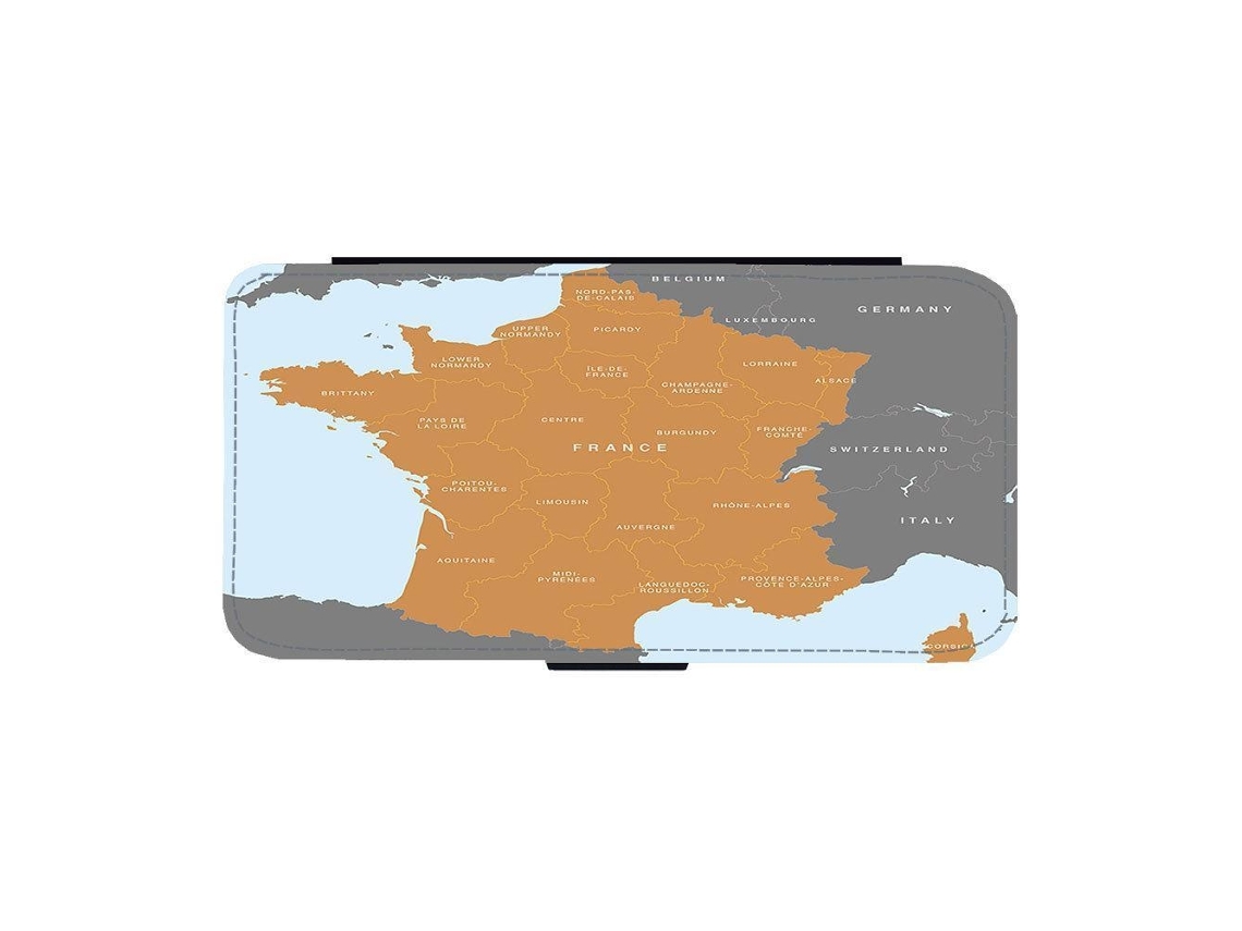 Capa Flip Para Iphone 17 Pro Com Mapa Da França
