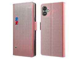 Capa Tkdaddy Para Samsung Galaxy A07 4g Com Suporte Em Couro Sintético E Porta-cartões Espelhado E Dourado Rosa