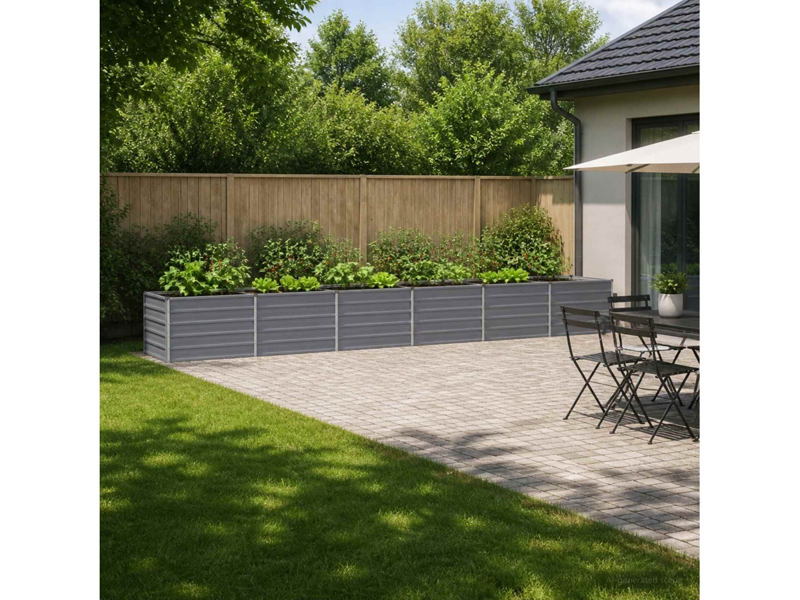 Vidaxl Cama De Jardim Elevada Cinzento 480 X 80 X 55 Cm