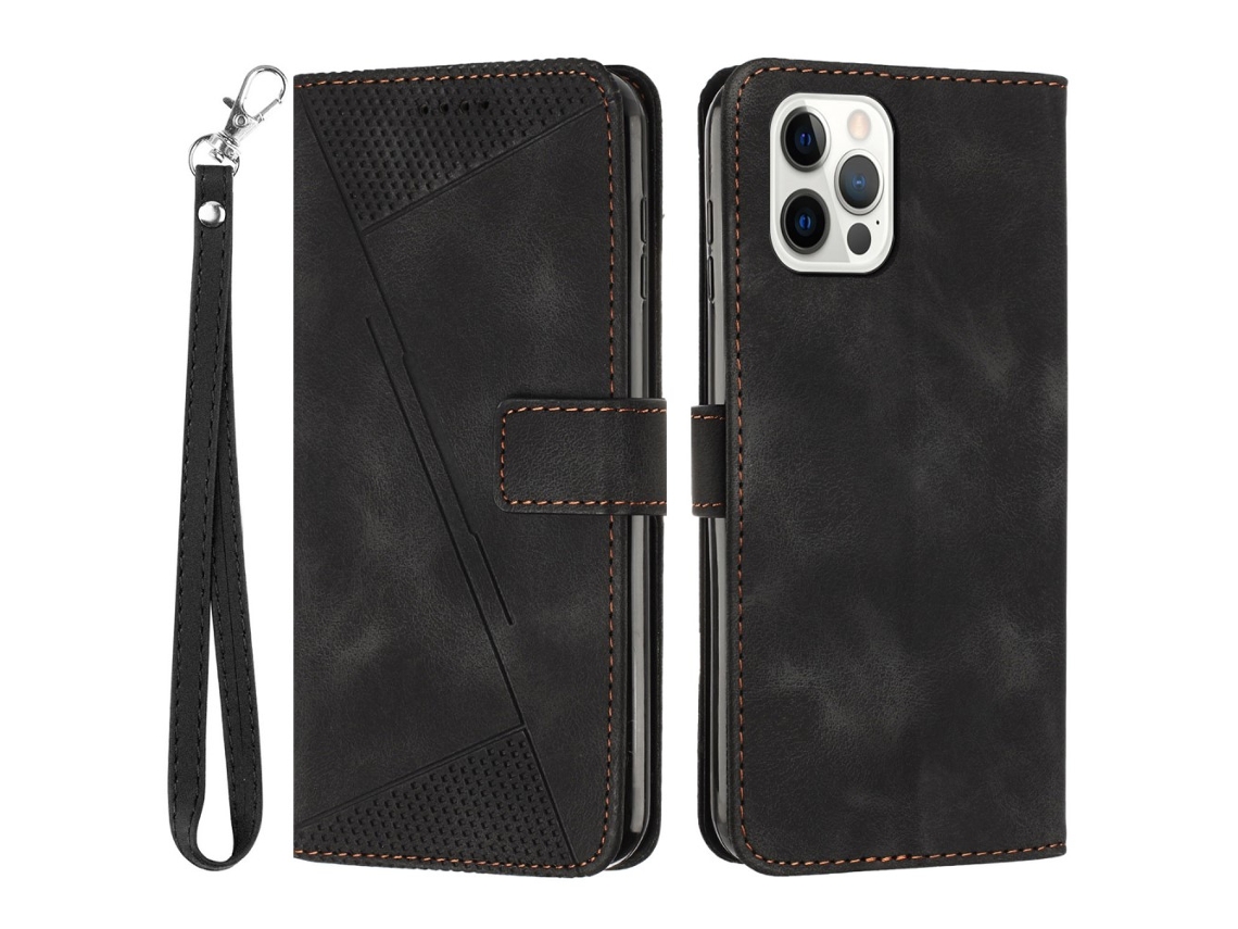 Capa Para Iphone 14 Pro Max Pele Sintética Preto