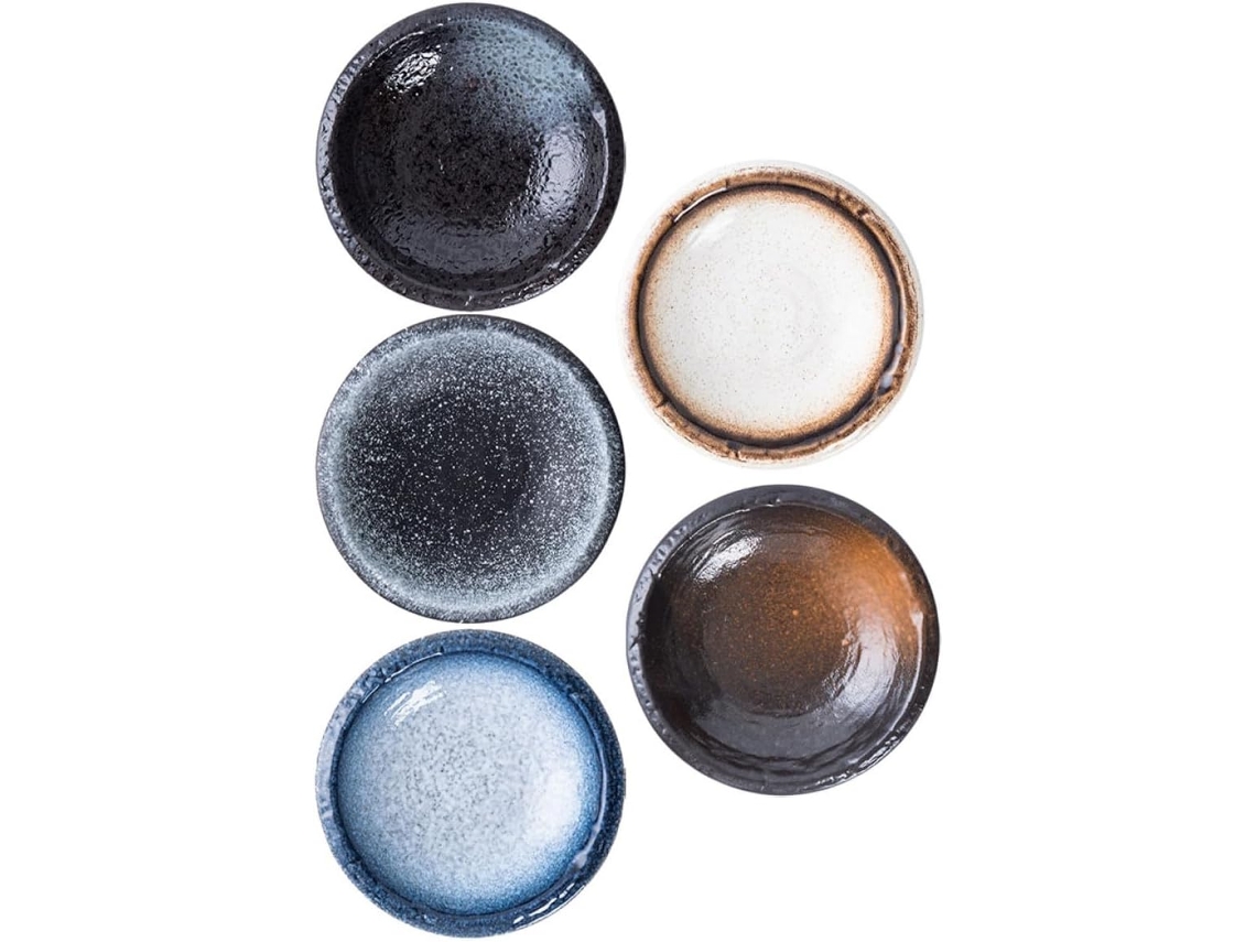 Conjunto De 5 Pratos De Cerâmica Para Molhos E Temperos, Elegantes E Com