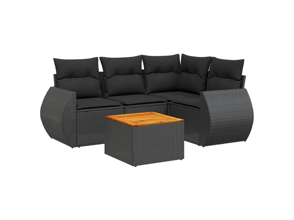 Garden Sofa Set, Garden Sofa Sets Vidaxl Preto Rattan / Vime (n/a)